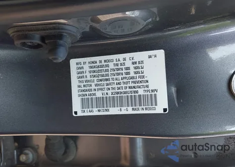 2014 Honda Cr-V Lx z USA, uszkodzony, nr VIN 3CZRM3H38EG707890